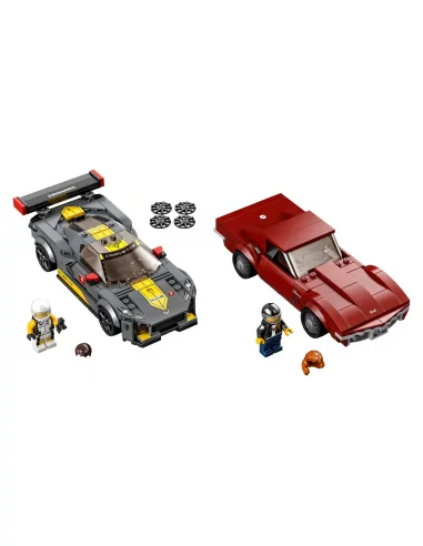 LEGO Speed Champions, Samochód wyścigowy Chevrolet Corvette C8.R i 1968 Chevrolet Corvette, zestaw klocków, 76903